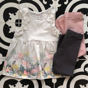 Toddler Girls’ 3-pc Set: Top with 2x Leggings